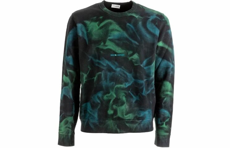 SAINT LAURENT/圣罗兰 Saint Laurent Logo Tie-Dye Crewneck Sweatshirt