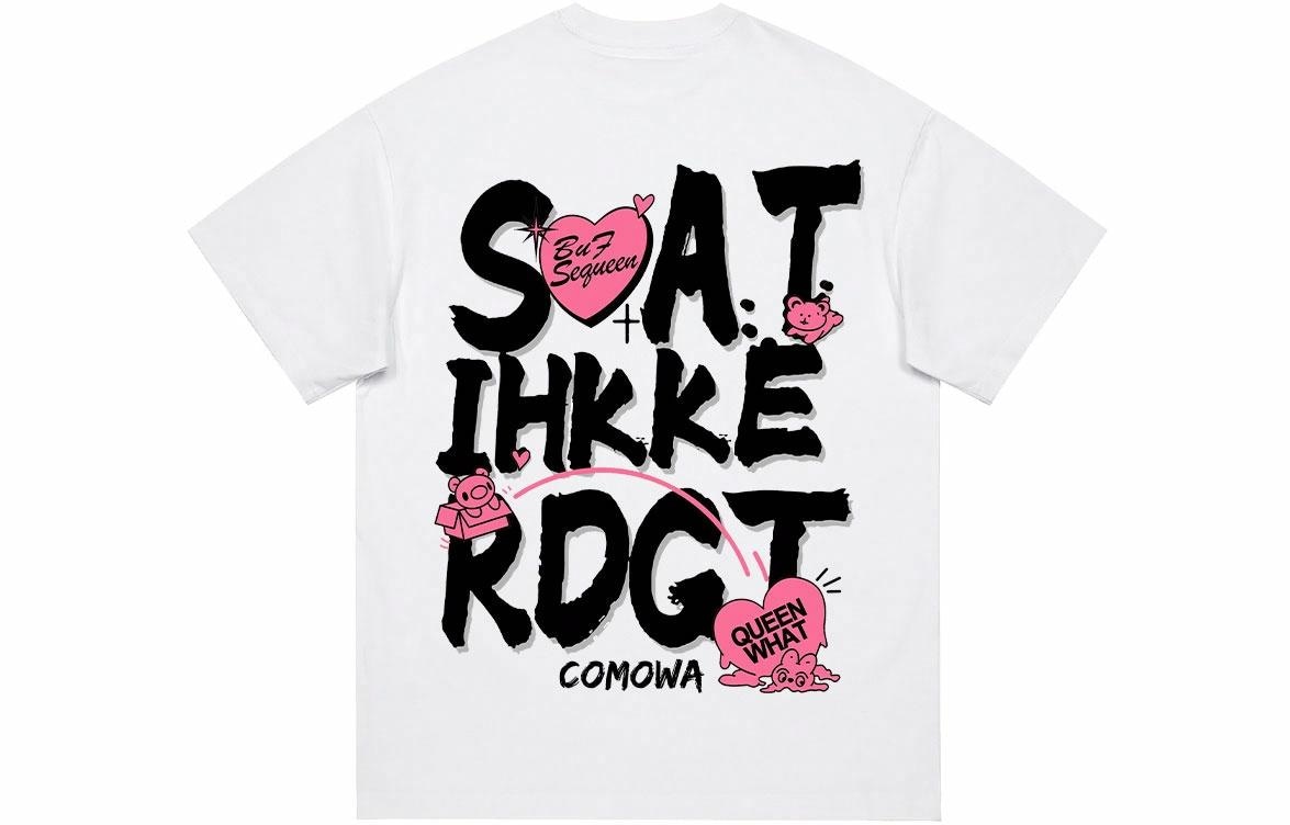 Comowa Loose Letter Print T-Shirt — фото 2