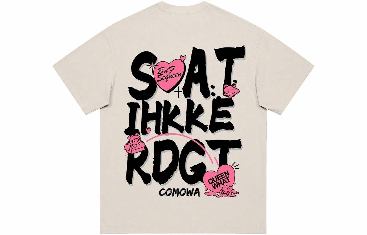 Comowa Loose Letter Print T-Shirt — фото 4
