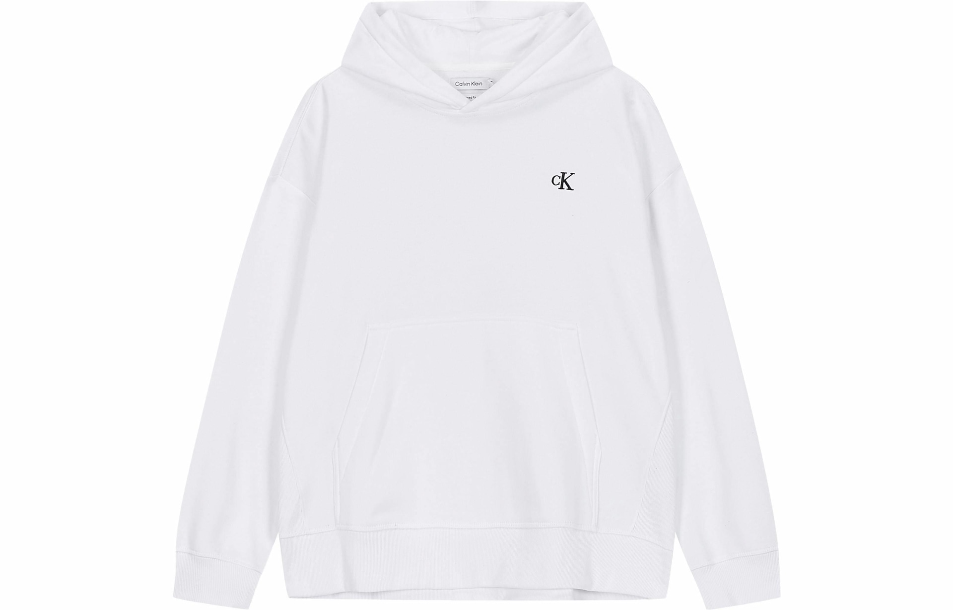 Calvin Klein Embroidered Hoodie White