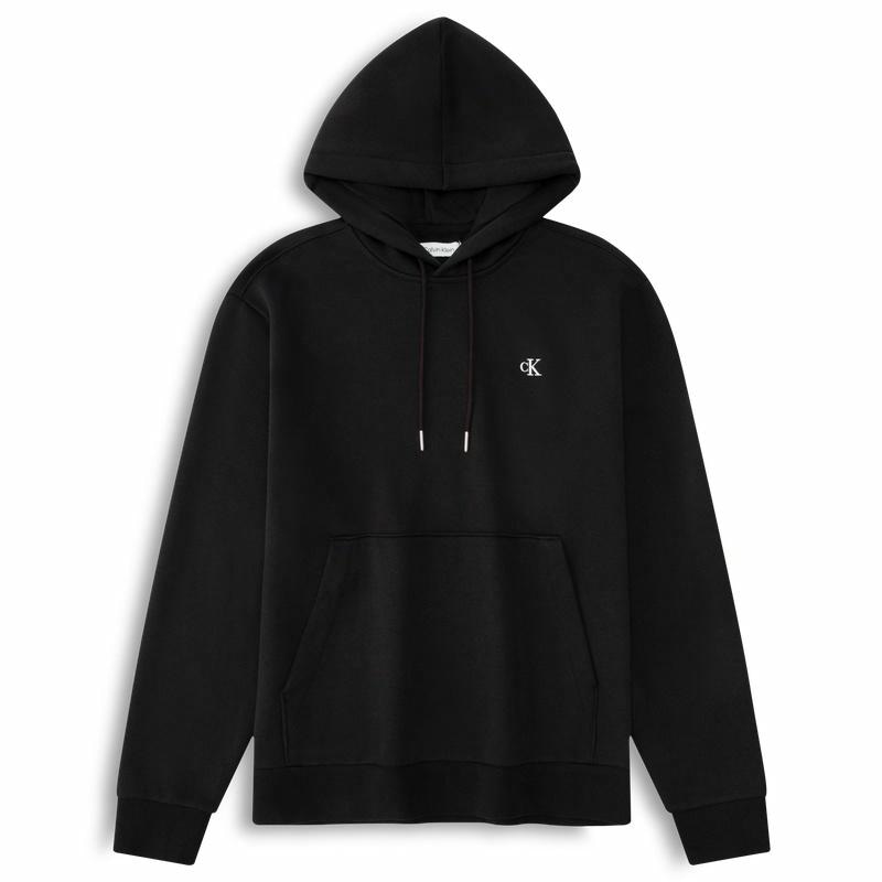 Calvin Klein FW23 Embroidered Letter Hoodie Black