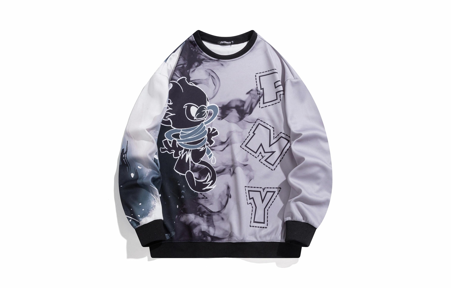 火猴/FireMonkey FireMonkey Hand-Painted Ink Brush Sweatshirt Gray