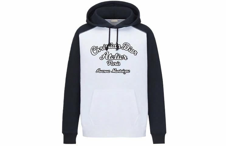 DIOR SS22 Embroidered Logo Hoodie White