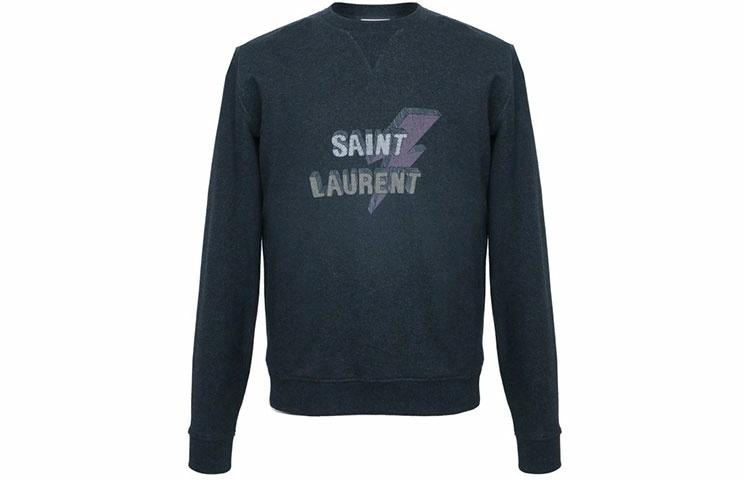 SAINT LAURENT/圣罗兰 Saint Laurent Crewneck Sweatshirt Grey