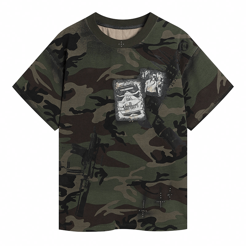 DND4DES Cross Rhinestone Camo Tee