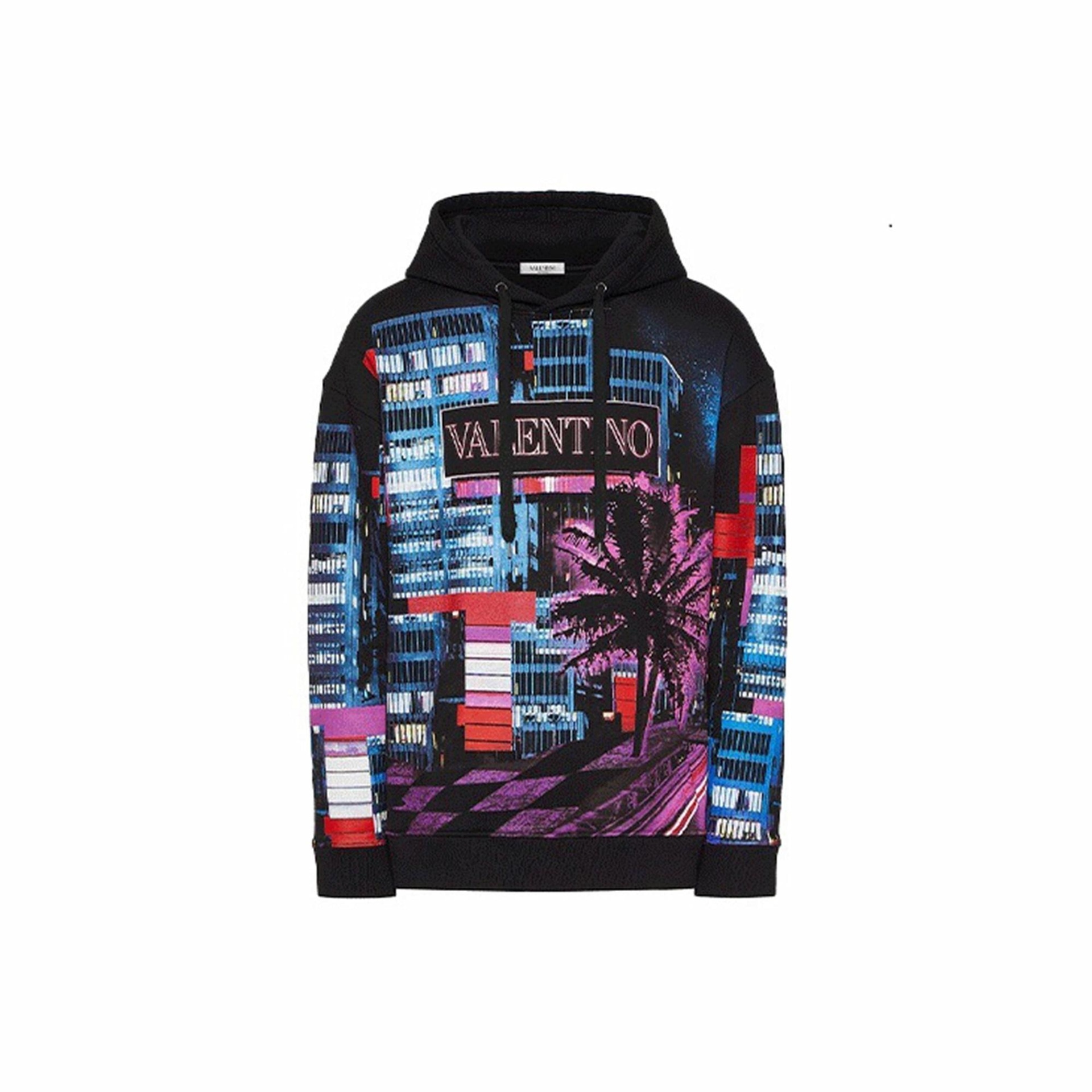 Valentino/华伦天奴 Valentino SS22 Electric City Hoodie Black