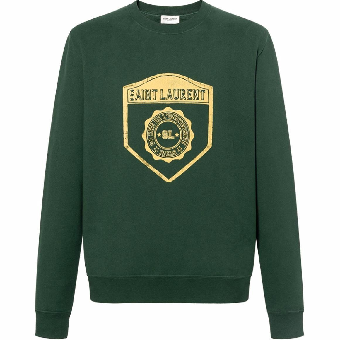 SAINT LAURENT/圣罗兰 Saint Laurent SS22 Letter Print Crewneck Sweatshirt Green