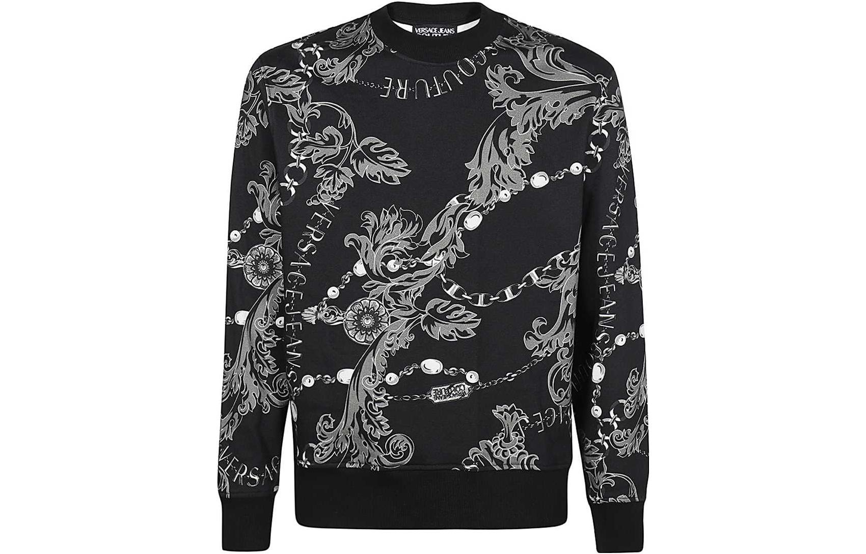 VERSACE JEANS COUTURE Versace Jeans FW23 Baroque Print Sweatshirt Black
