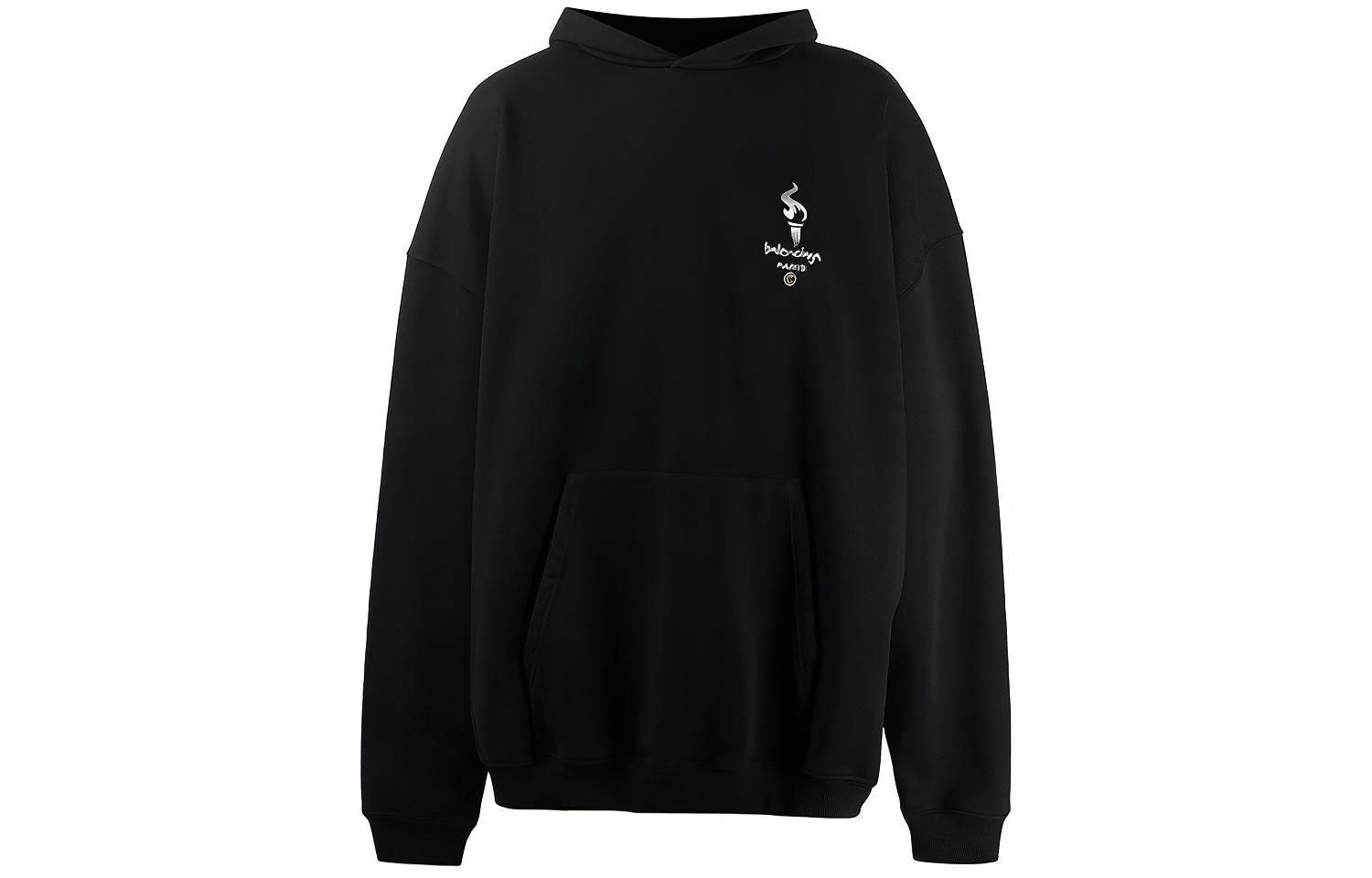 Худи Balenciaga Torch Logo Oversize Hoodie Black