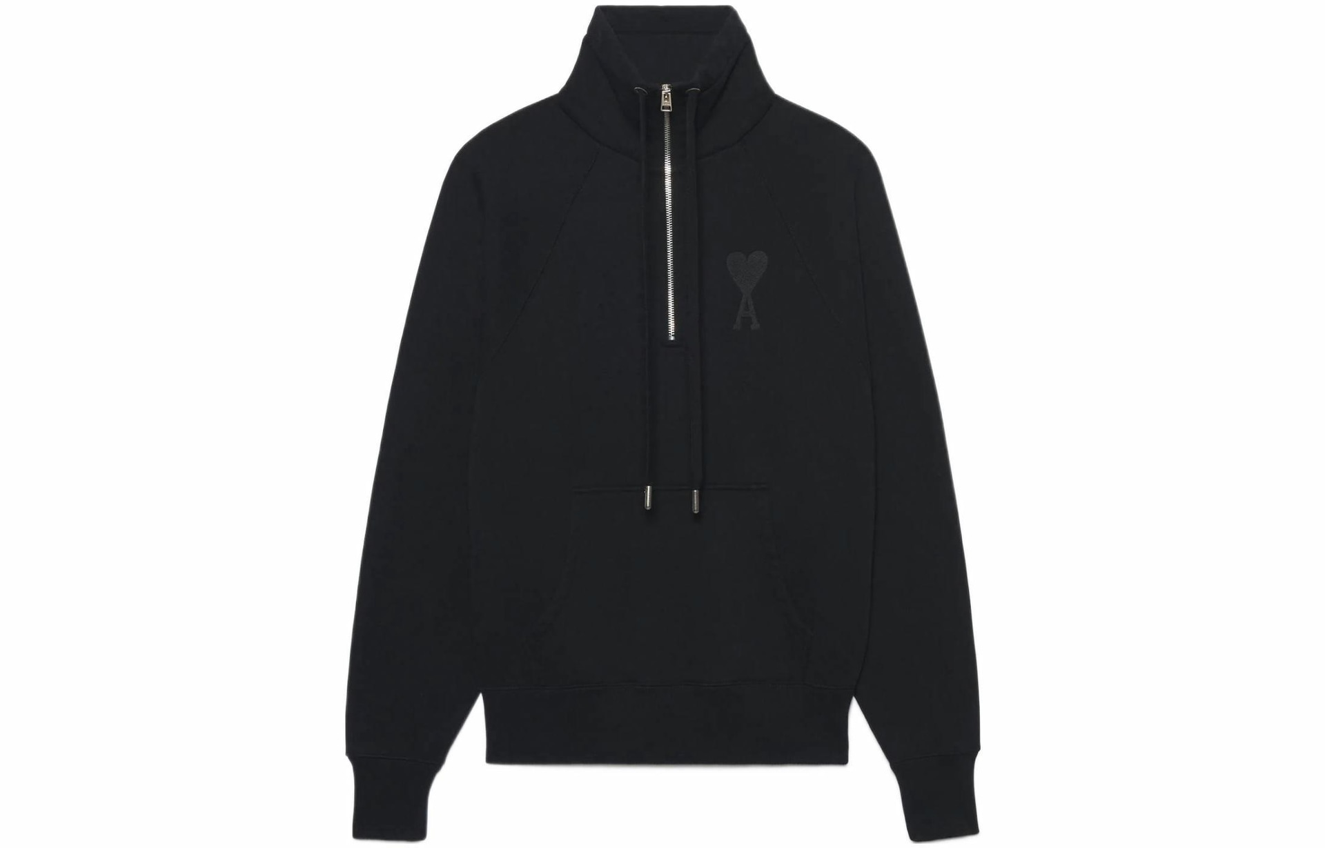 AMIPARIS SS22 Logo Half-Zip Pullover Jacket Black