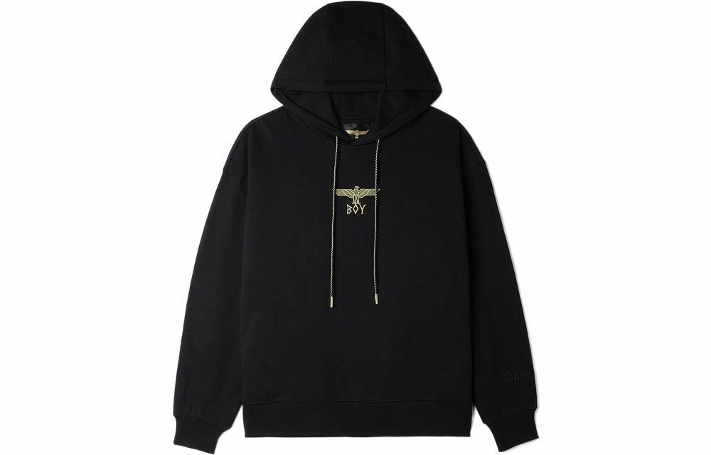 Boy London Embroidered Black Gold Wing Hoodie