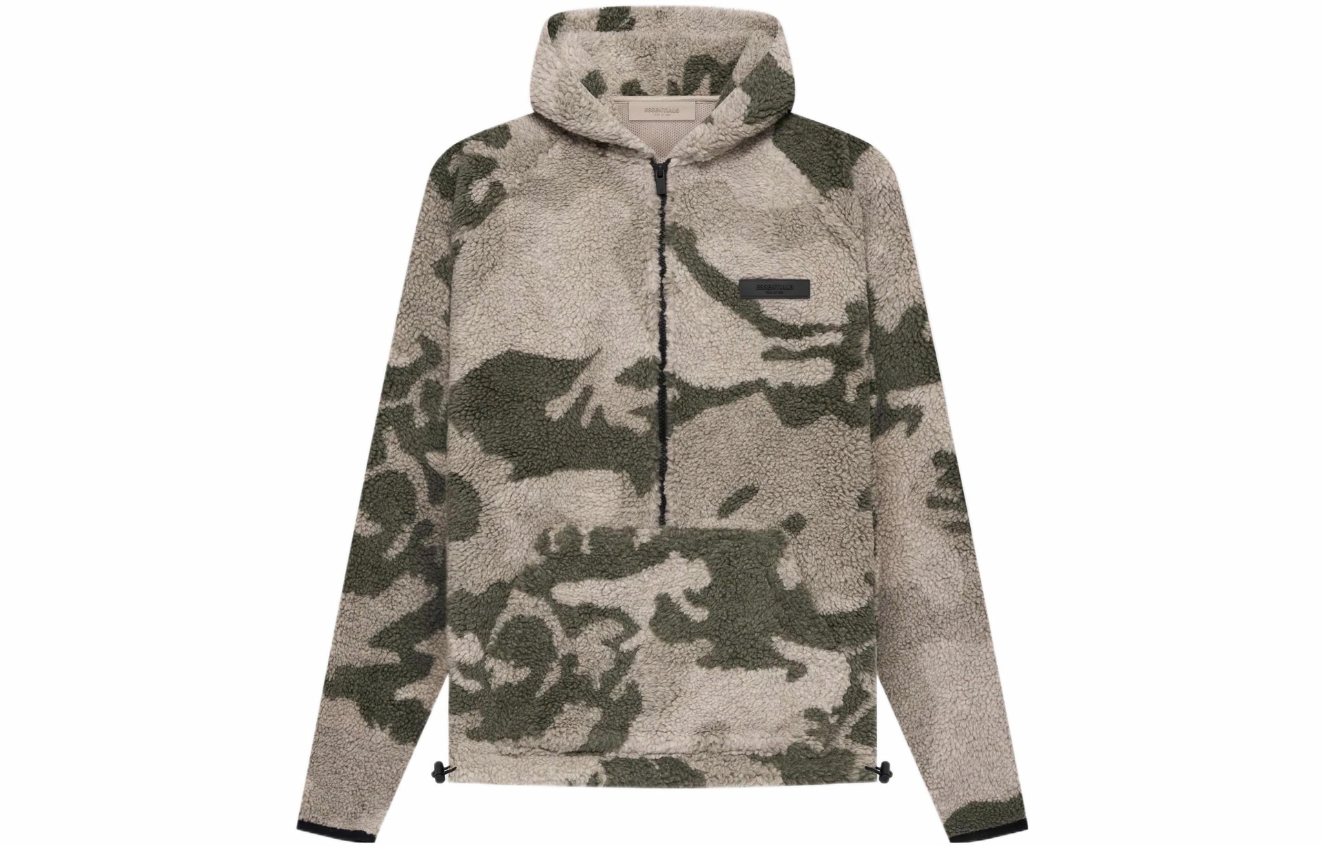 Fear of God Essentials Polar Fleece Half Zip Hoodie Camouflage