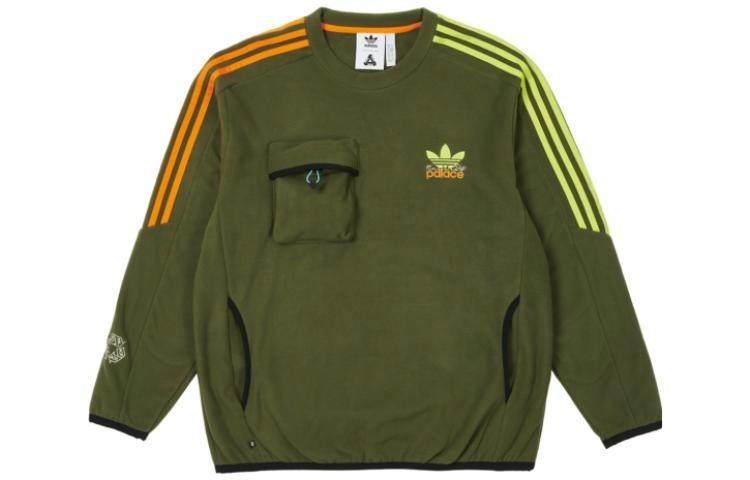 Худи adidas originals adidas x PALACE Striped Logo Crewneck Sweatshirt Green