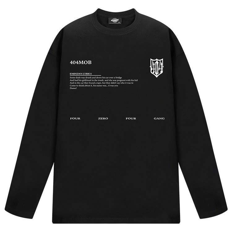 404MOB GANG Shield Print Long Sleeve Tee
