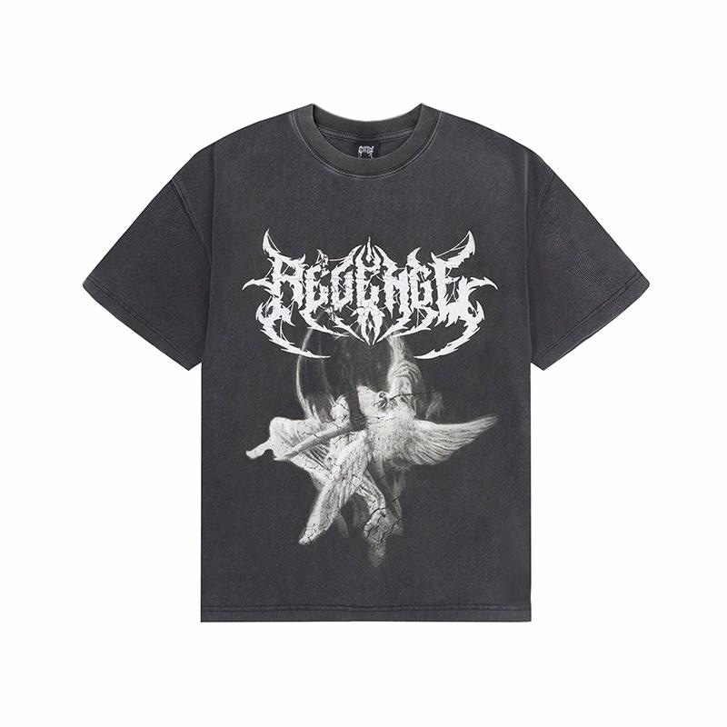 Revenge Vintage Angel Print Tee Black