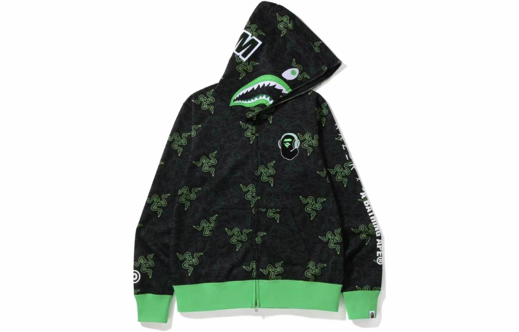 A BATHING APE BAPE x Razer Neon Camo Shark Hoodie