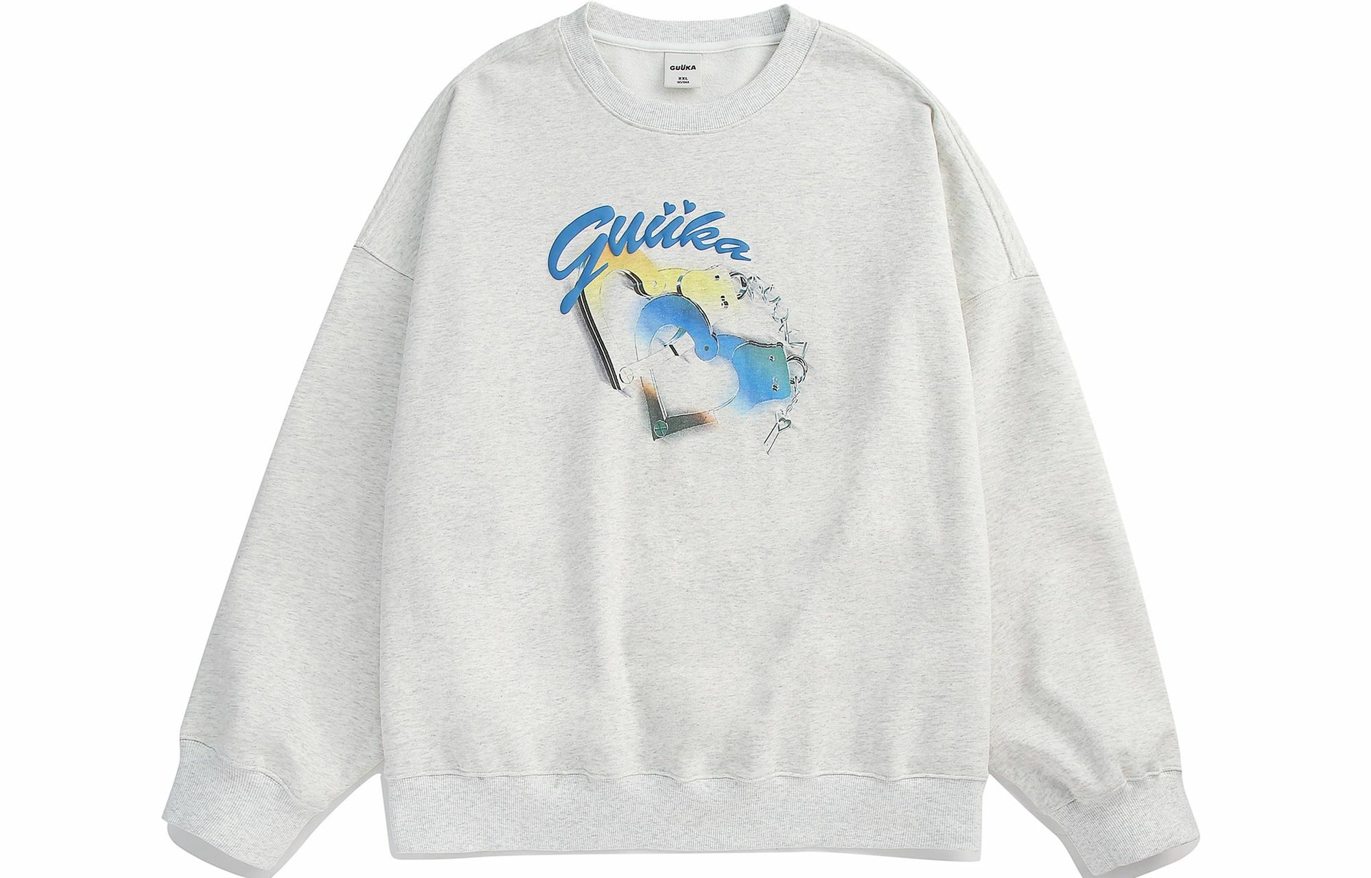 Guuka Hip Hop Street Letter Foam Print Sweatshirt