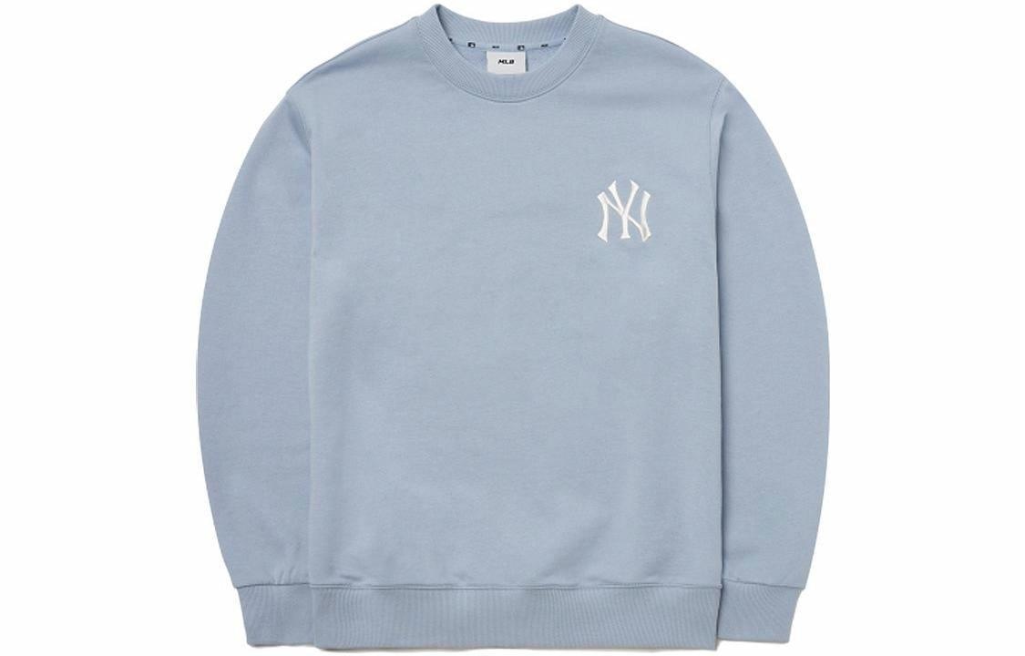 MLB FW22 Logo Embroidered Animal Print Crewneck Blue