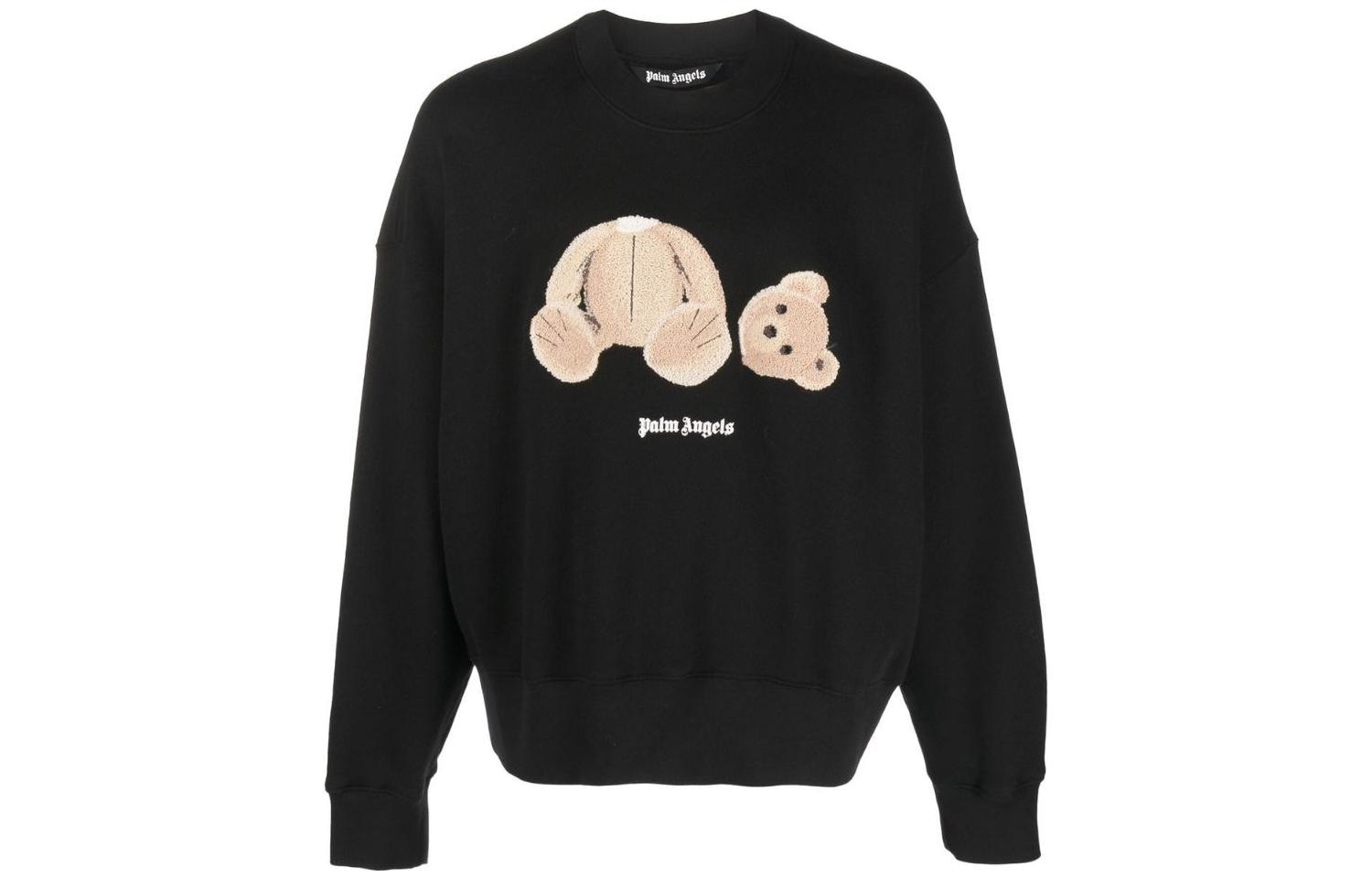 Худи Palm Angels FW22 Bear Print Crewneck Sweatshirt Black