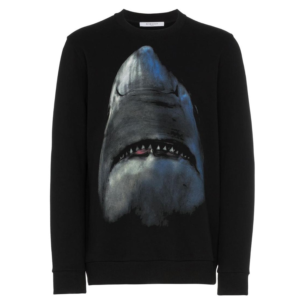 Givenchy/纪梵希 Givenchy FW22 Shark Print Crewneck Sweatshirt Black