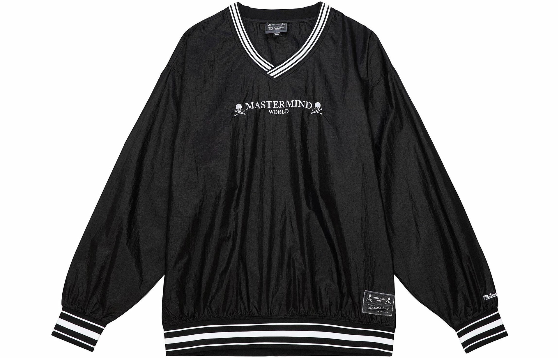 Худи Mitchell & Ness x mastermind Striped V-Neck Sweatshirt Black