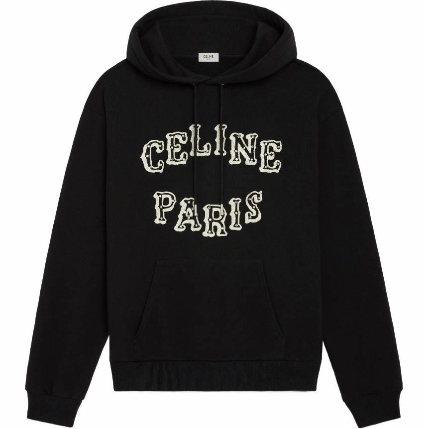 Худи CELINE FW23 Letter Print Hoodie Black