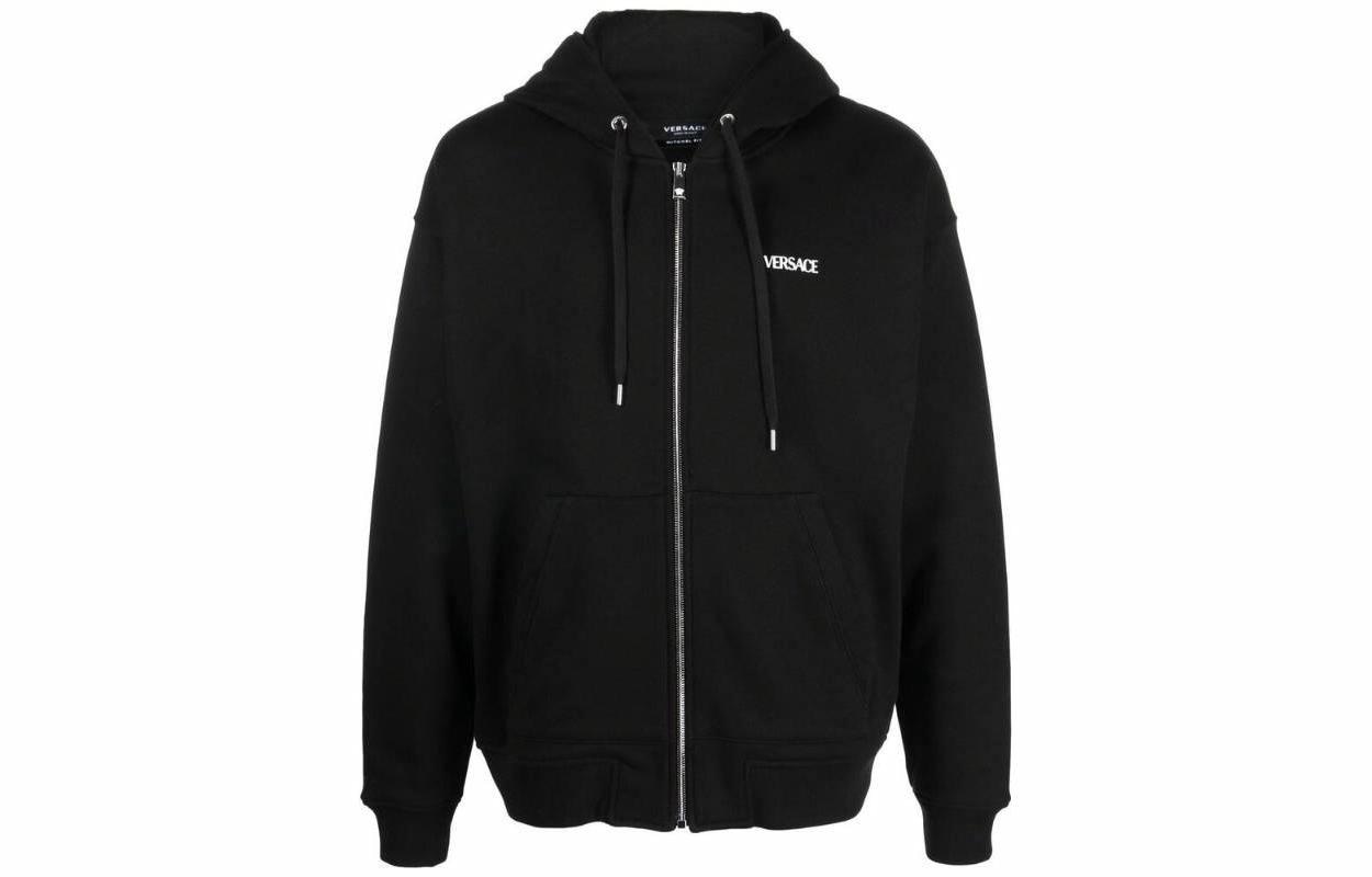 VERSACE/范思哲 Versace FW22 Logo Zip Sweatshirt Black