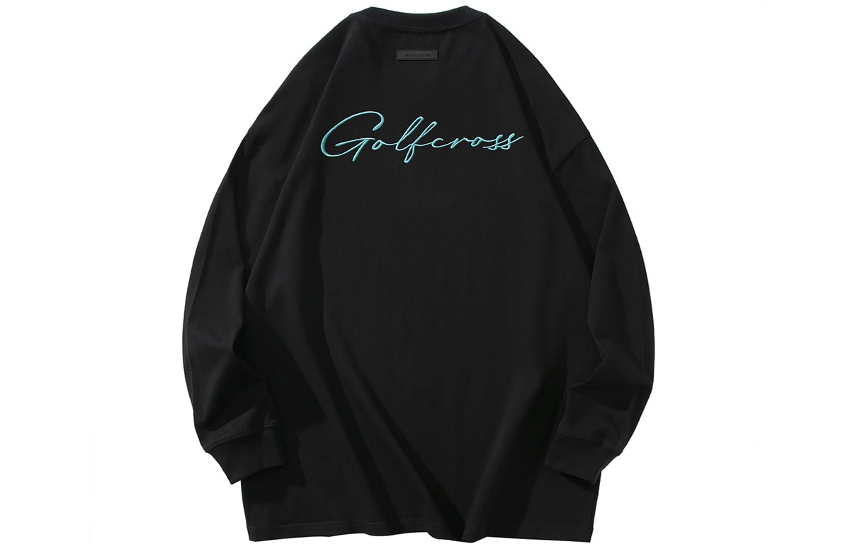 GOLFCROSS Basic Logo Embroidered Long Sleeve Tee