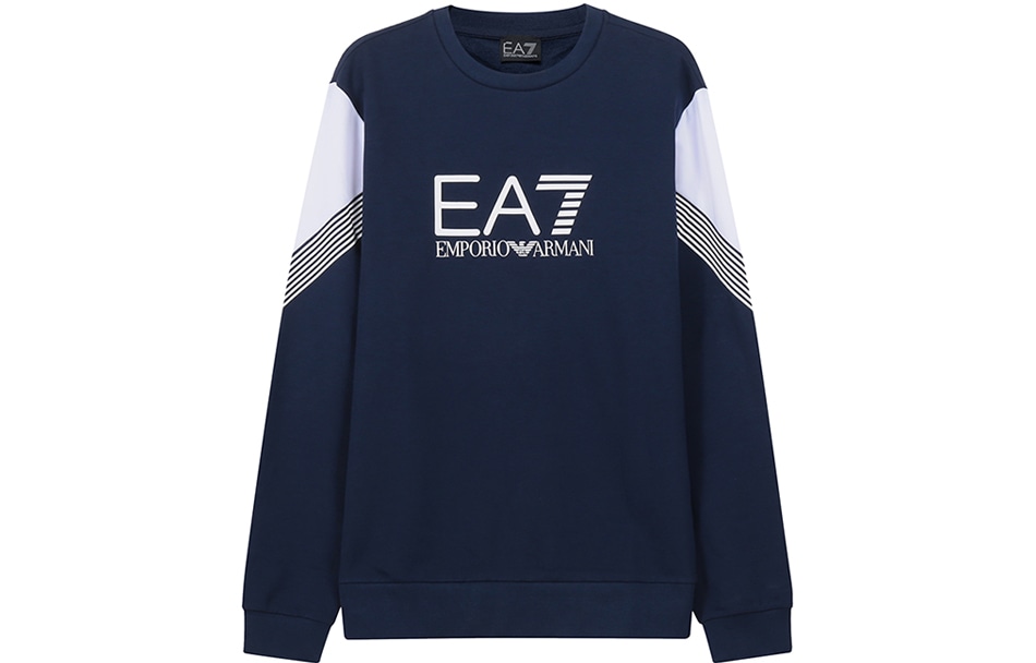 EMPORIO ARMANI/阿玛尼 Emporio Armani EA7 Colorblock Logo Sweatshirt Navy