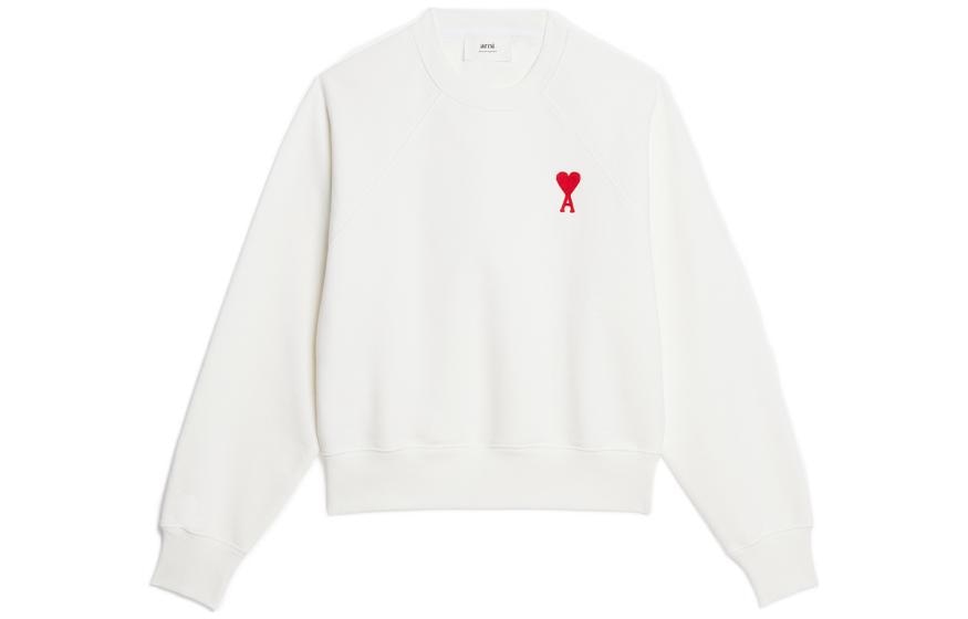 AMIPARIS Heart Embroidery Crewneck Natural White