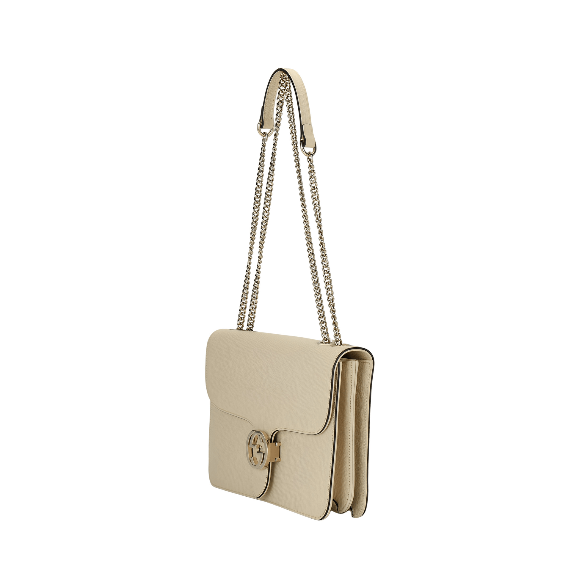Gucci Chain Shoulder Bag White — фото 1