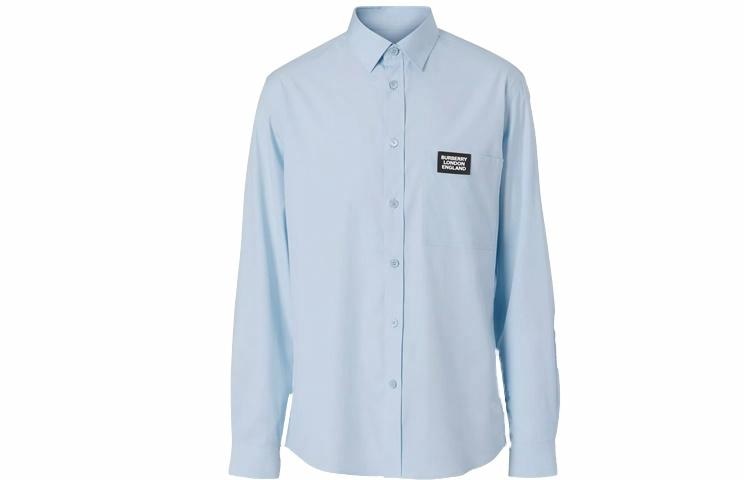 Burberry Logo Cotton Shirt Light Blue