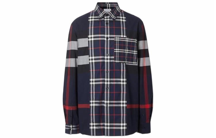 Burberry Patchwork Check Shirt Navy