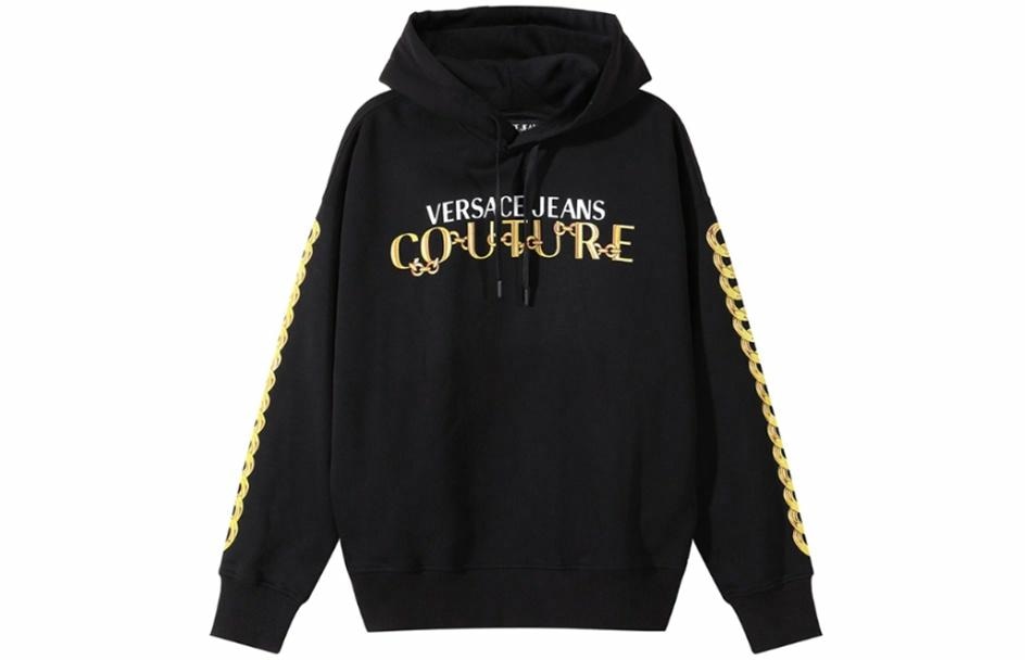 Versace Jeans Couture SS24 Colorblock Logo Hoodie Black