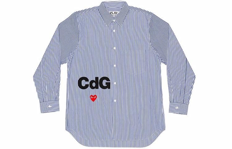 CDG Play Logo Stripe Long Sleeve Shirt