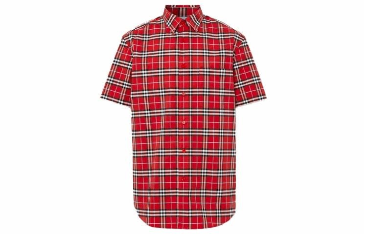 Рубашка Burberry Logo Patch Check Shirt Red