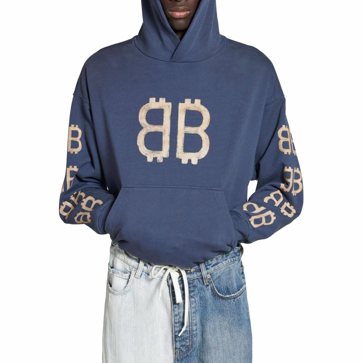 Balenciaga FW24 Logo Hoodie Blue — фото 11