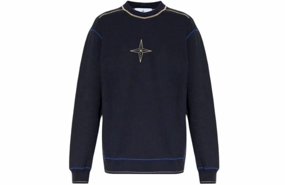 Stone Island Logo Crewneck Sweatshirt Blue