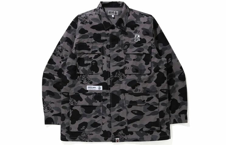 A BATHING APE BAPE Camo Military Long Sleeve Shirt