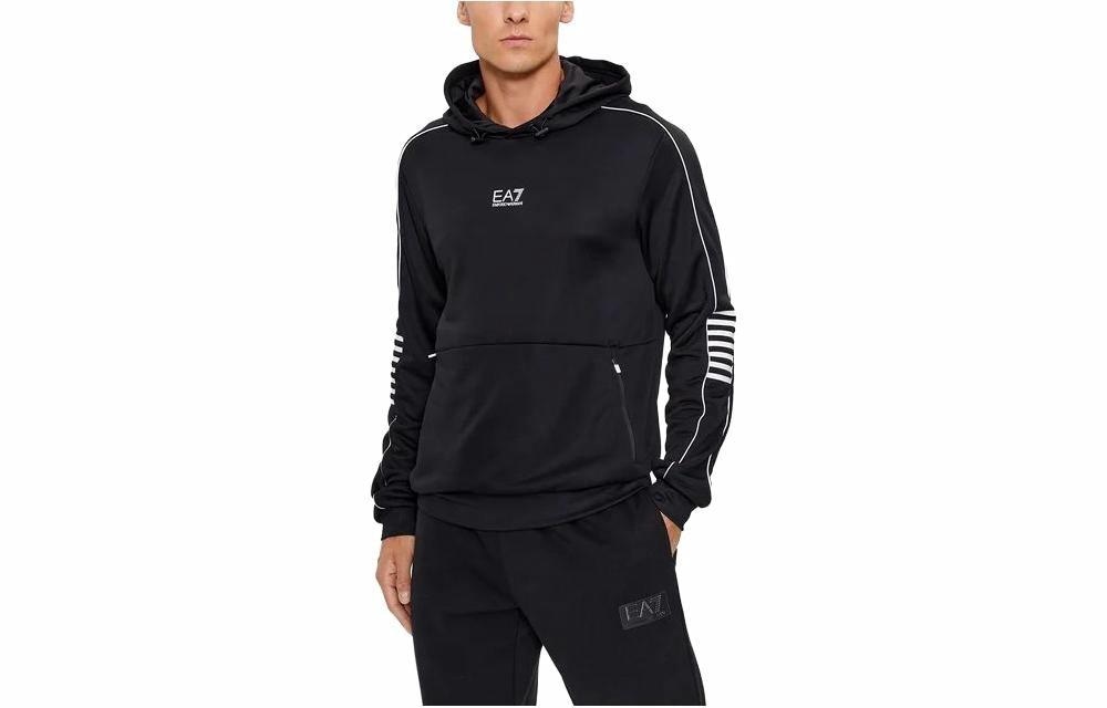 EMPORIO ARMANI/阿玛尼 Emporio Armani EA7 Striped Hoodie Black