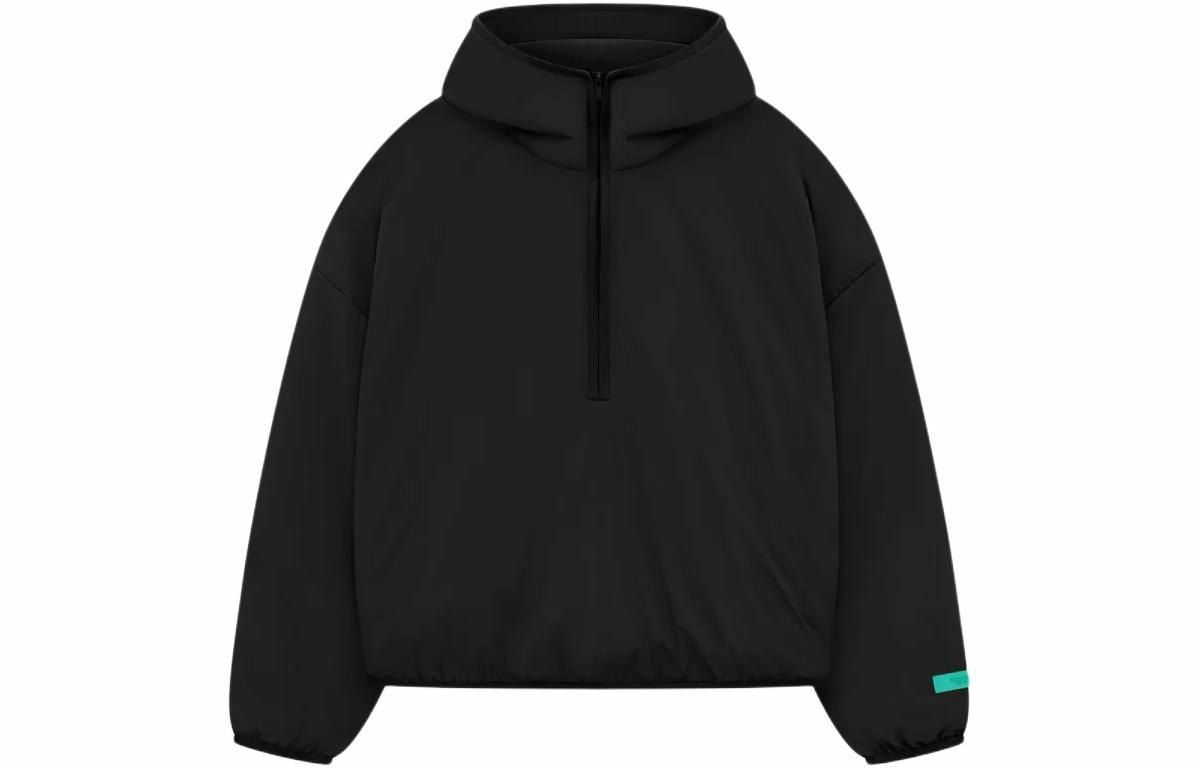 Fear of God Essentials Nylon Filled Halfzip Hoodie Jet Black