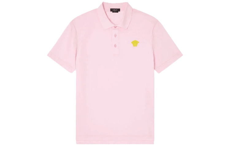 VERSACE/范思哲 Versace Medusa Embroidered Polo Shirt Pink