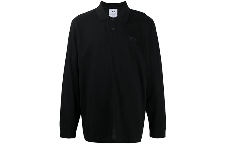 Y-3 Long Sleeve Polo Black