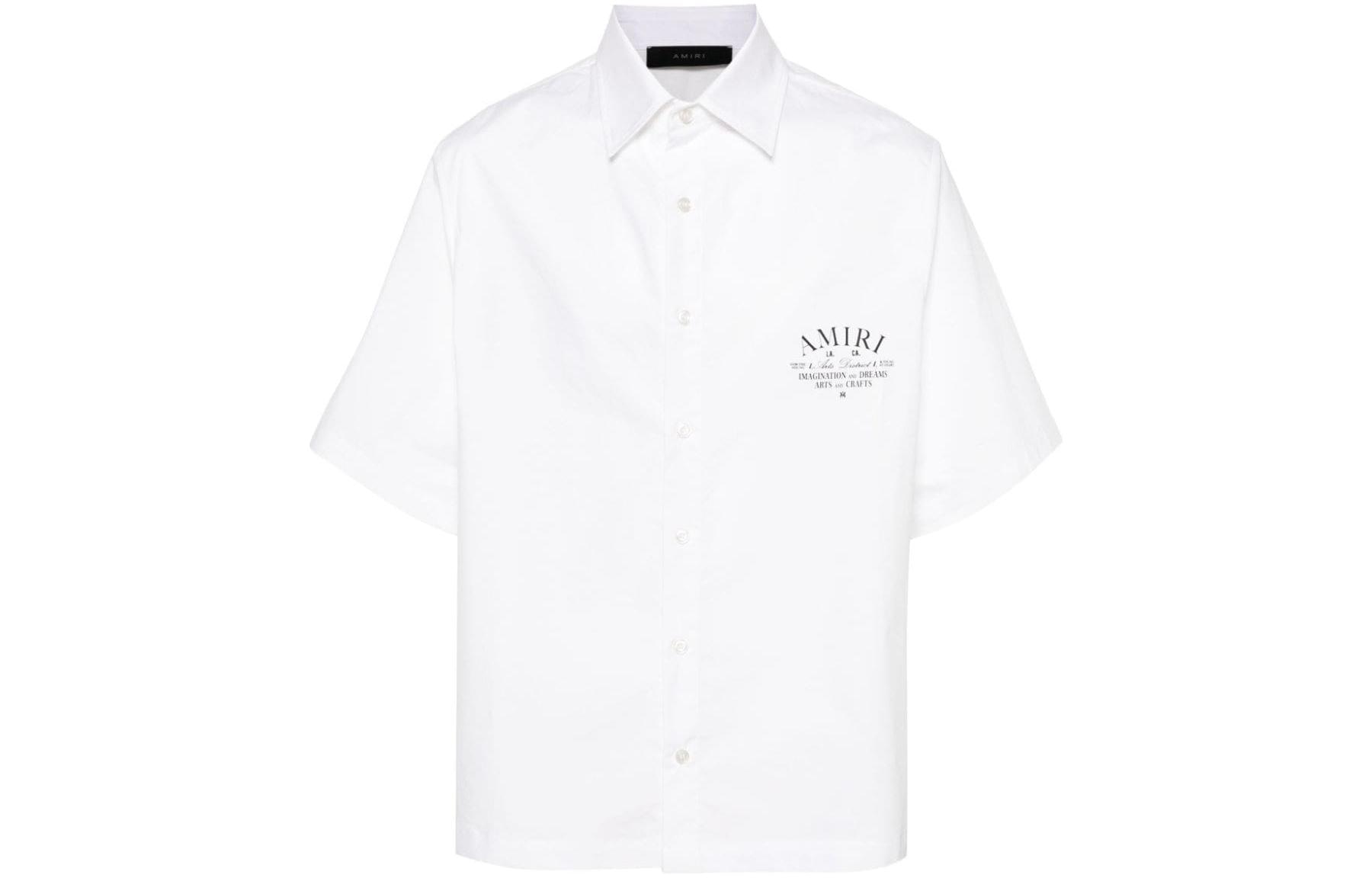 AMIRI Logo Print Short Sleeve Shirt White