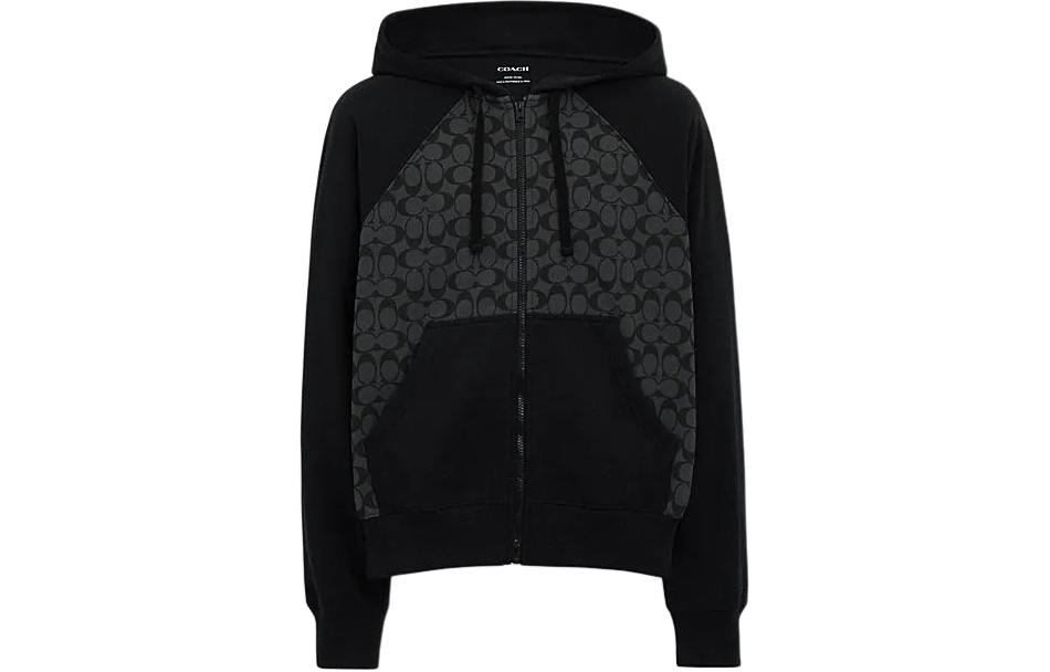 COACH/蔻驰 COACH SS24 Colorblock Hoodie Charcoal Gray