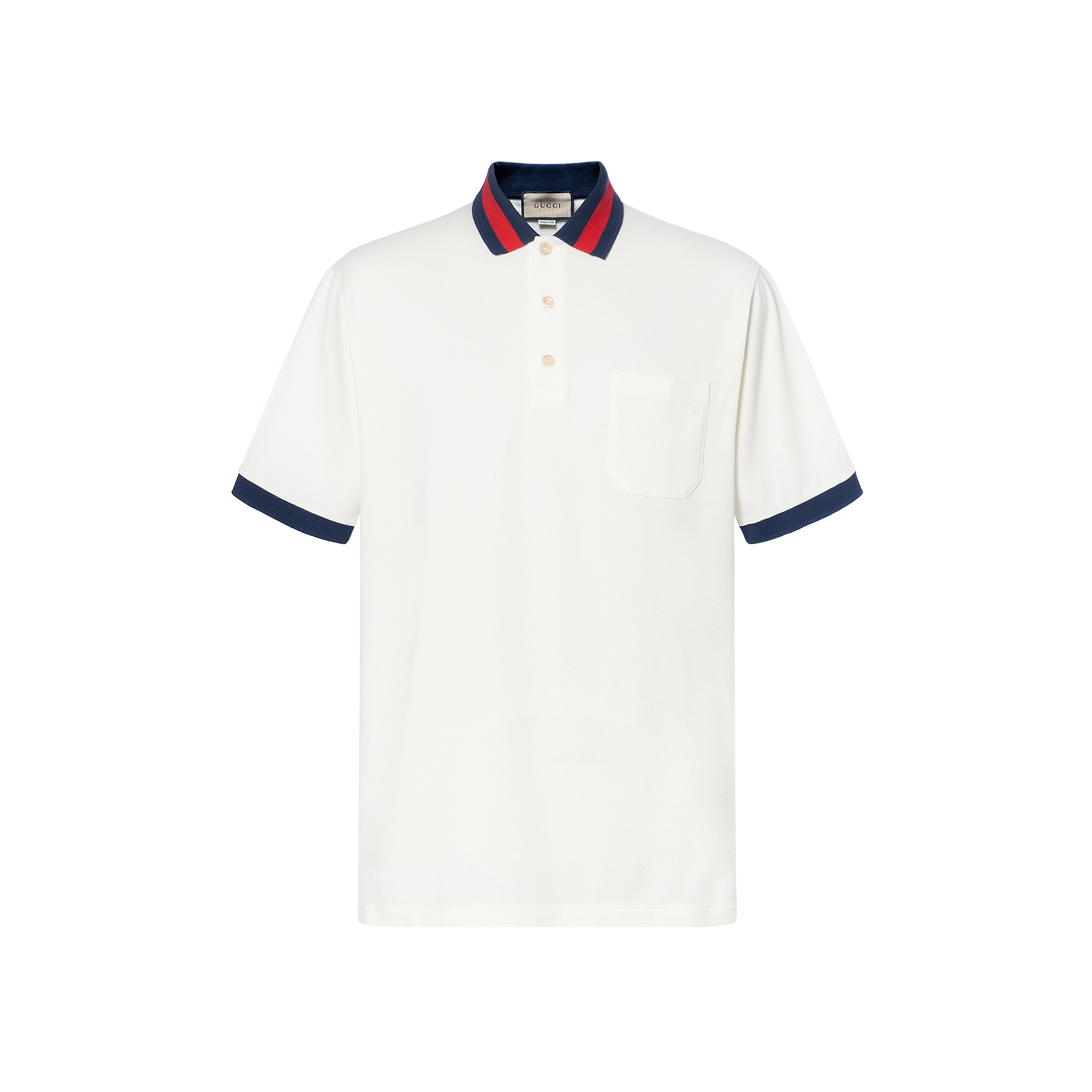 Gucci FW22 Striped Collar Polo White