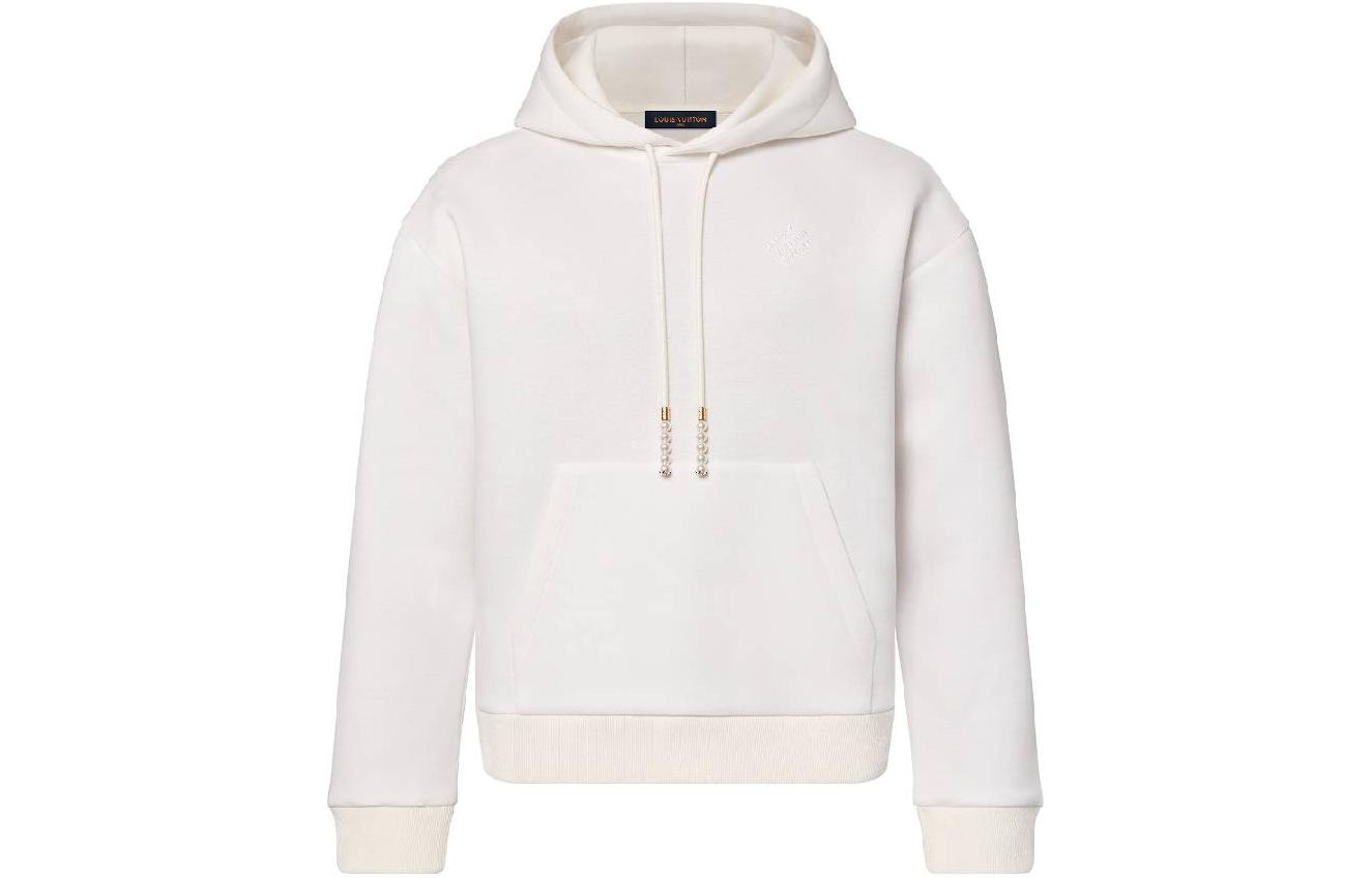 Худи Louis Vuitton SS24 Logo Embroidered Hoodie White