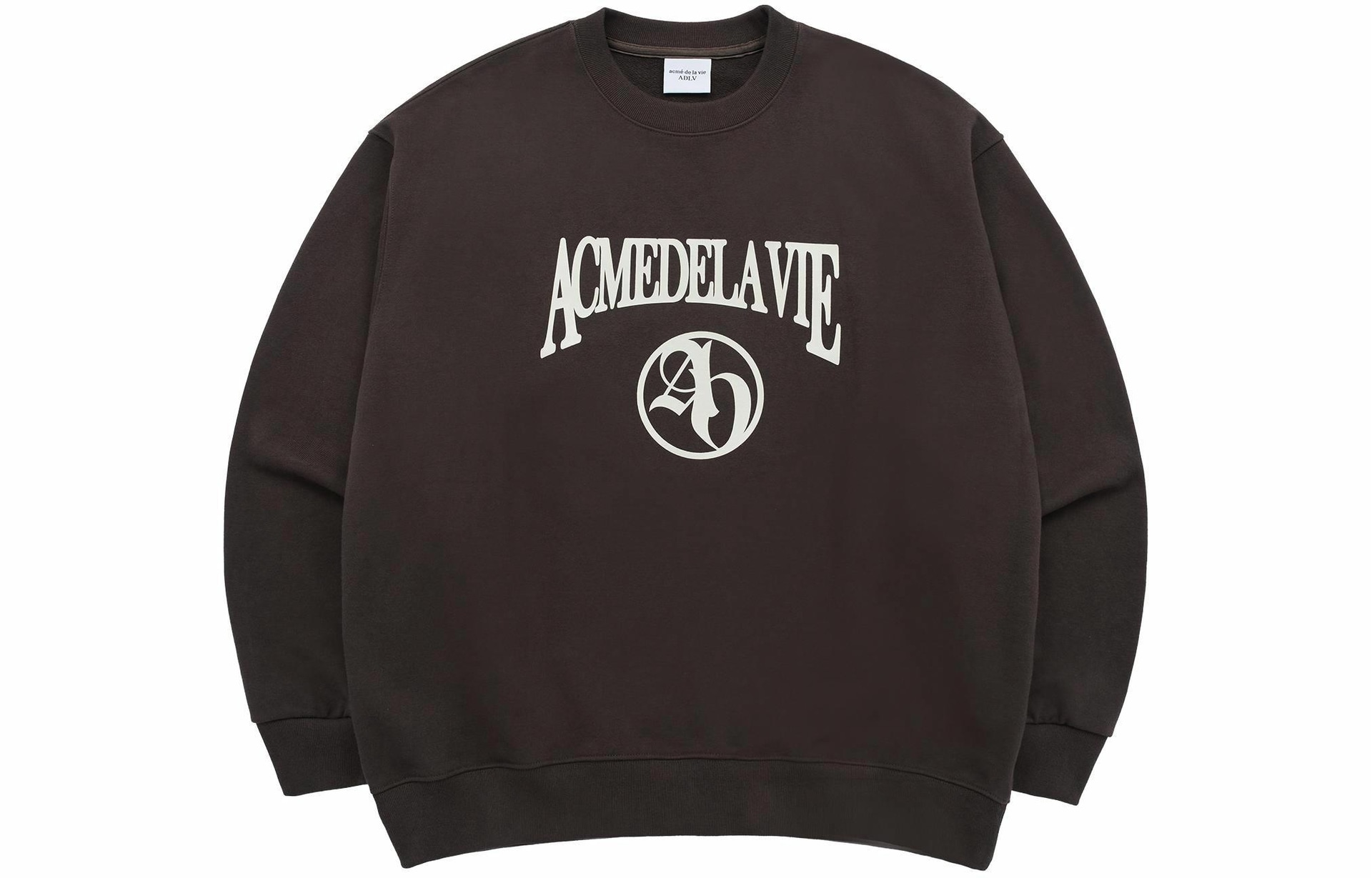 acme de la vie ADLV Letter Print Crewneck Sweatshirt Brown