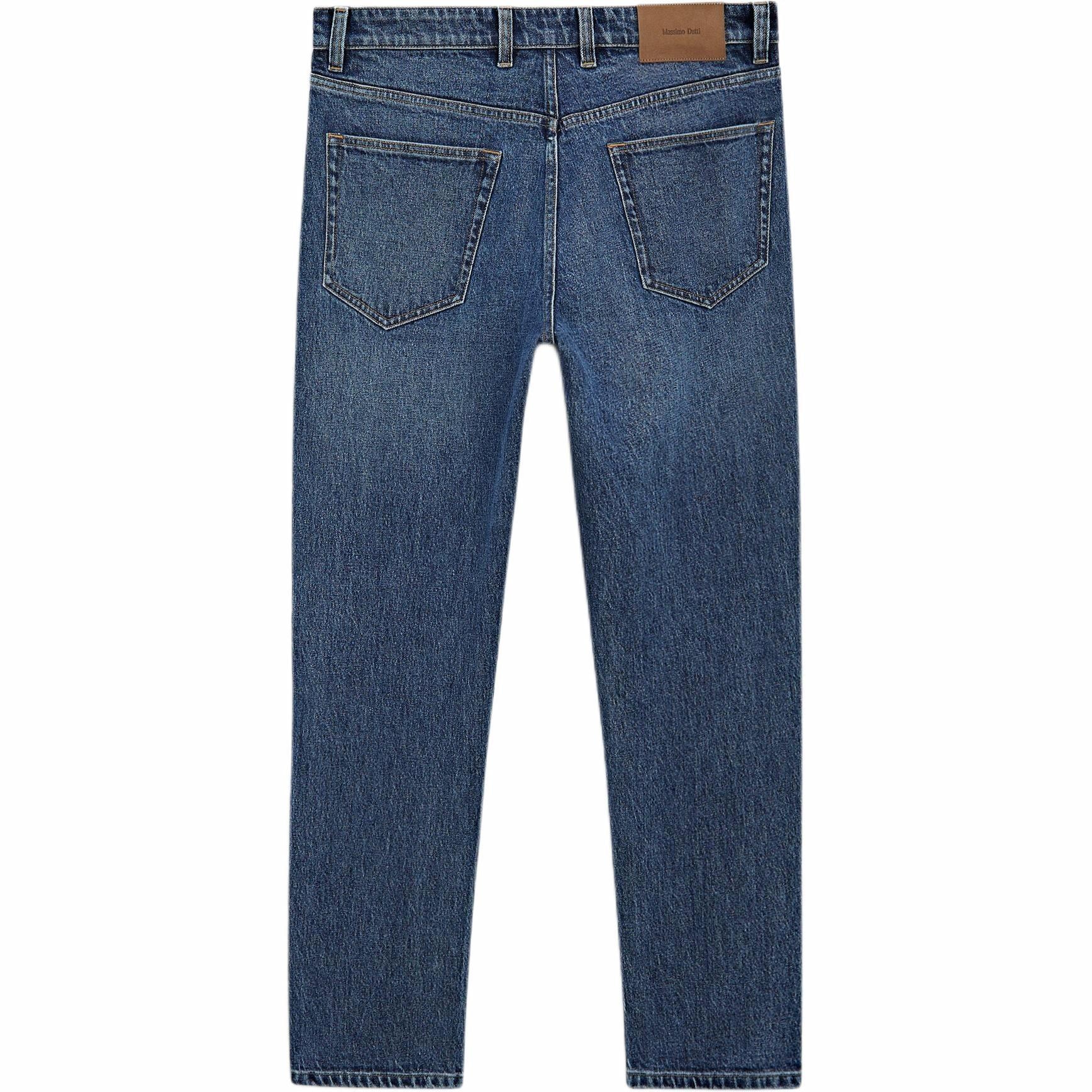 Massimo Dutti Mid-Rise Tapered Jeans Blue — фото 1
