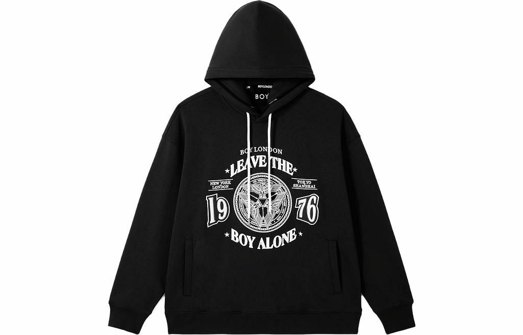 Boy London FW23 Letter Print Hoodie Black